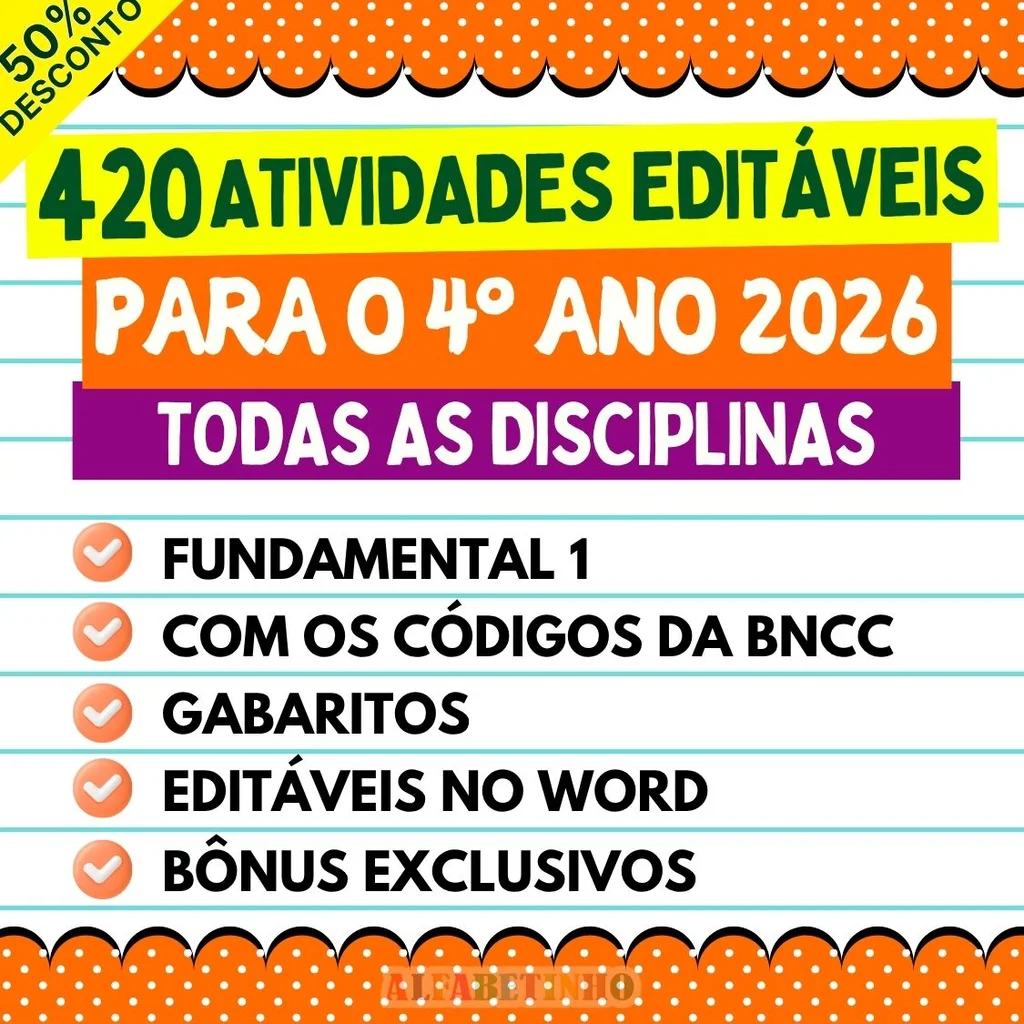 Atividades - 4º Ano - Todas as Disciplinas | Material Pedagógico BNCC