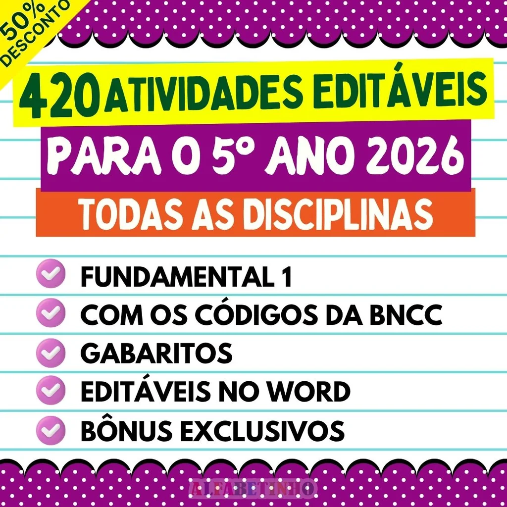 Atividades - 5º Ano - Todas as Disciplinas | Material Pedagógico BNCC