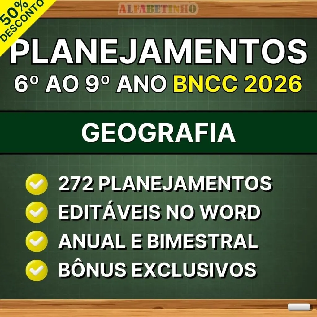 GEOGRAFIA - Planejamentos do 6º ao 9º ano - BNCC 2026