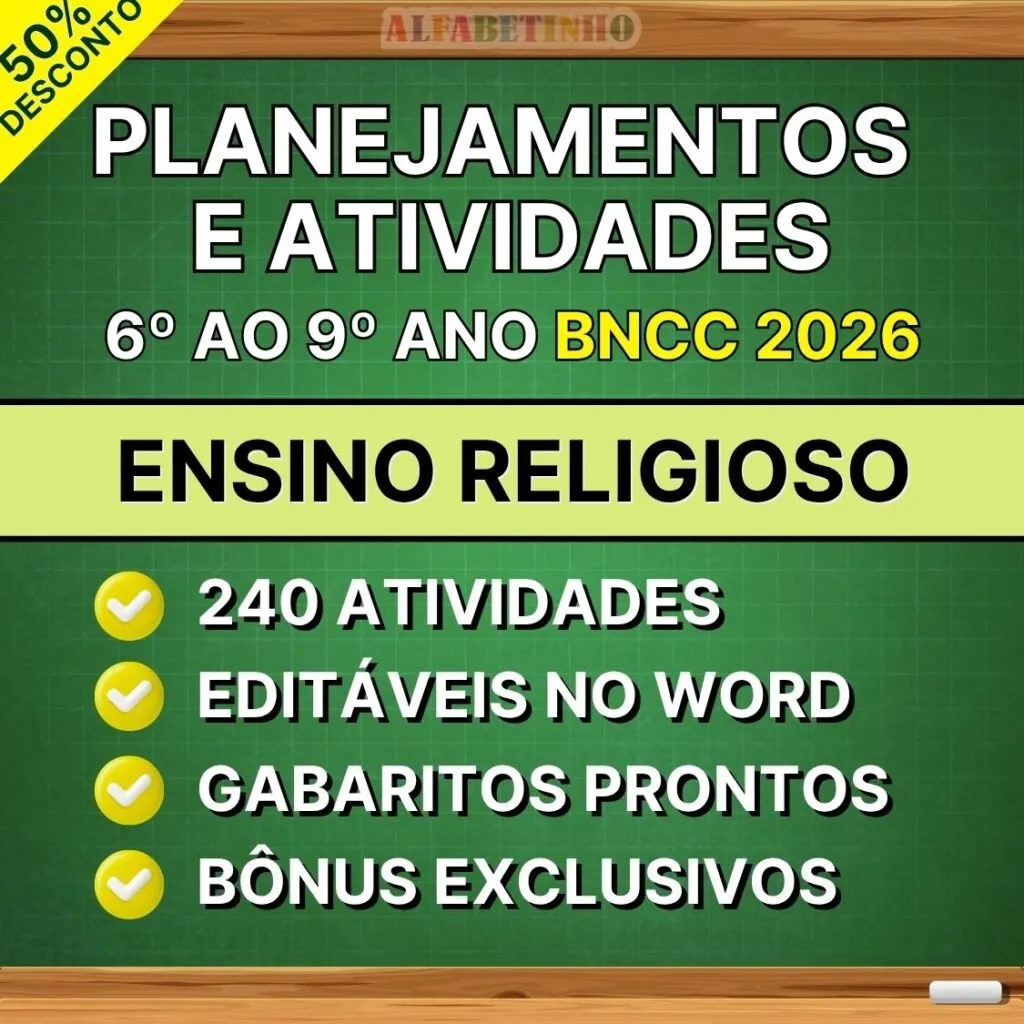 Planejamentos Ensino Religioso 6º ao 9º Ano BNCC Atualizada