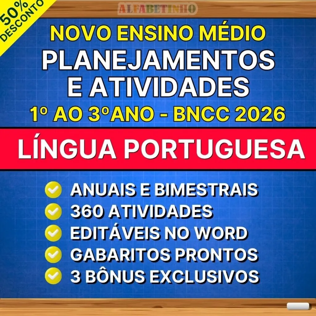 Planejamentos e Atividades Português Ensino Médio BNCC Atualizada
