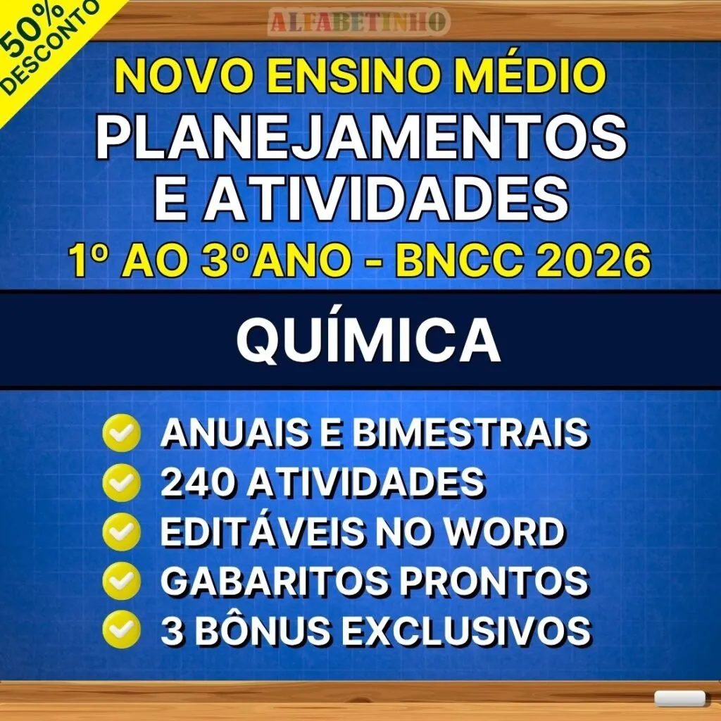 QUÍMICA - Planejamentos e Atividades - Ensino Médio - BNCC 2026